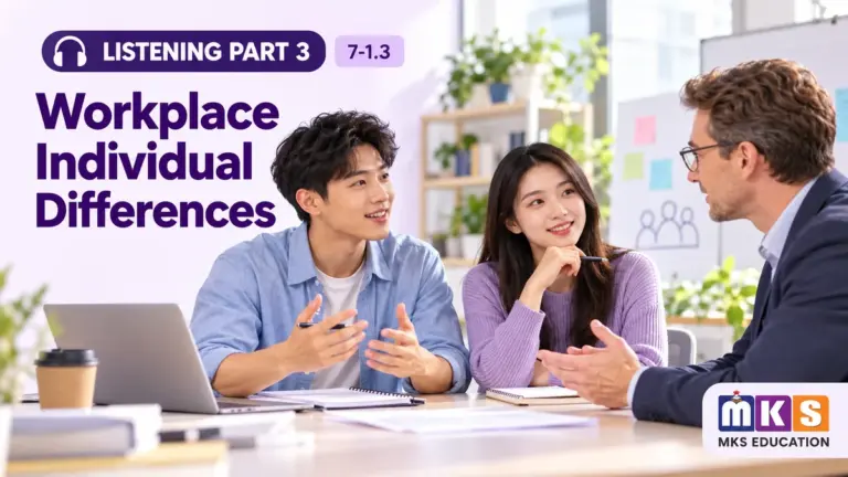 Workplace Individual Differences — IELTS listening, test 7-1.3.