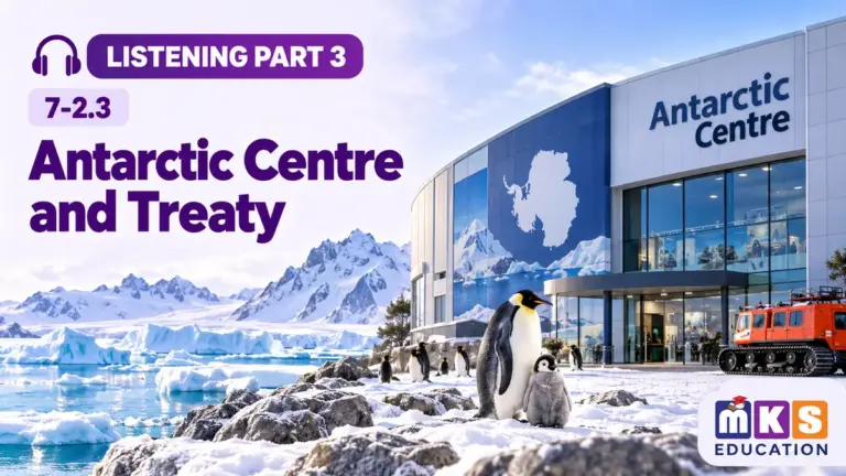 Antarctic Centre and Treaty — IELTS listening, test 7-2.3.