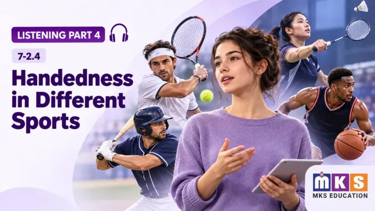 Handedness in Different Sports — IELTS listening, test 7-2.4.