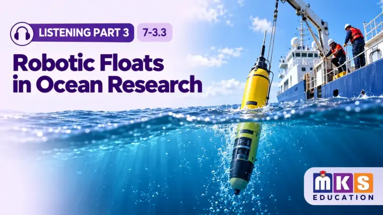 Robotic Floats in Ocean Research — IELTS listening, test 7-3.3.