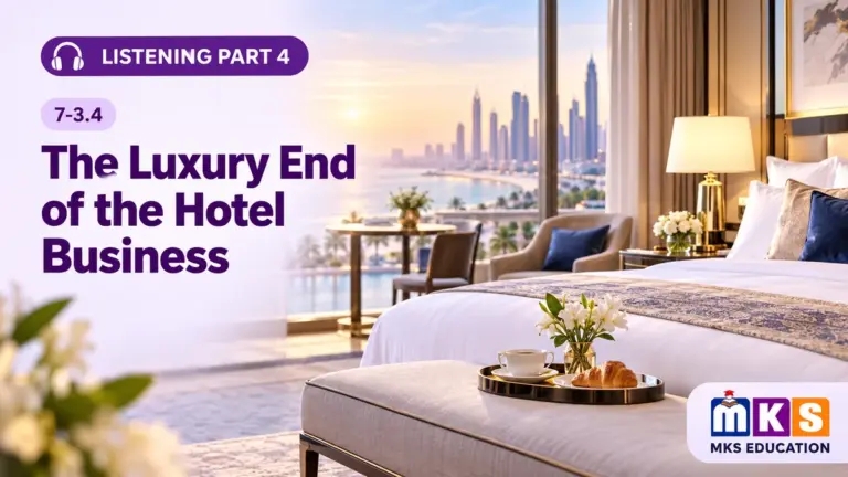 The Luxury End of the Hotel Business — IELTS listening, test 7-3.4.
