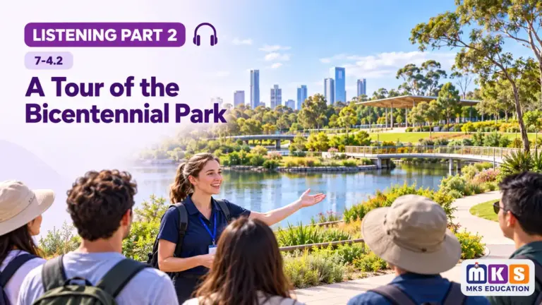 A Tour of the Bicentennial Park — IELTS listening, test 7-4.2.