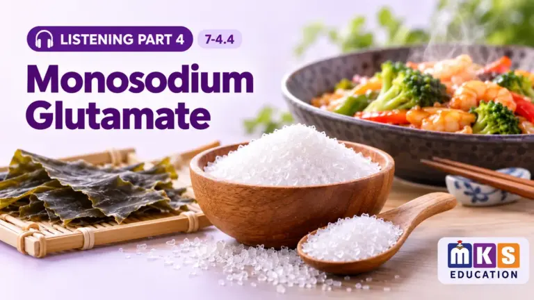 Monosodium Glutamate — IELTS listening, test 7-4.4.