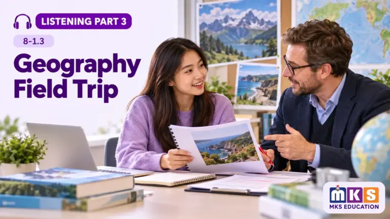 Geography Field Trip — IELTS listening, test 8-1.3.