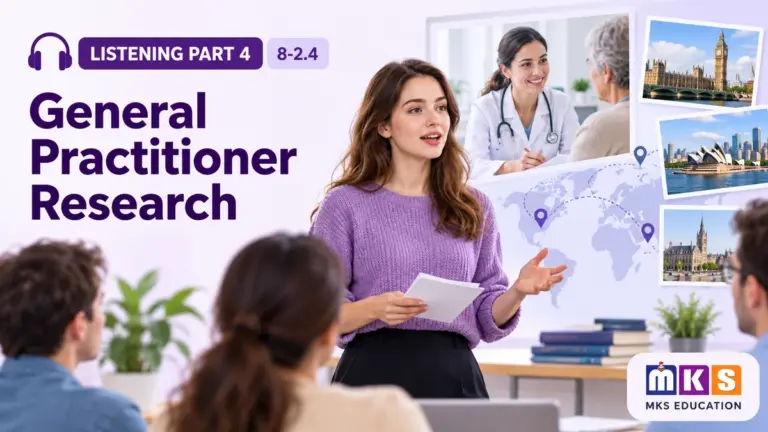 General Practitioner Research — IELTS listening, test 8-2.4.