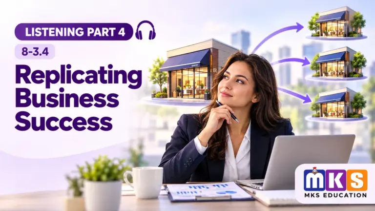 Replicating Business Success — IELTS listening, test 8-3.4.