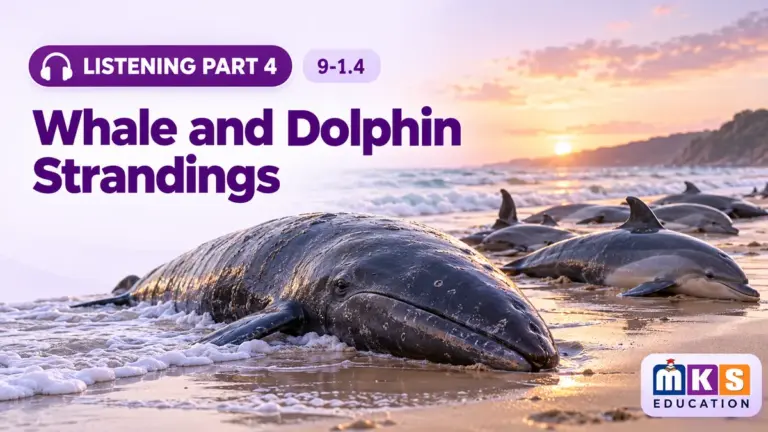 Whale and Dolphin Strandings — IELTS listening, test 9-1.4.