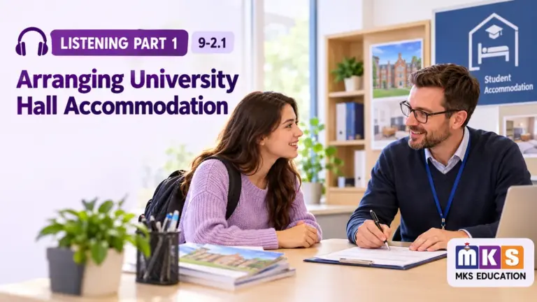 Arranging University Hall Accommodation — IELTS listening, test 9-2.1.