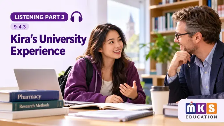 Kira's University Experience — IELTS listening, test 9-4.3.