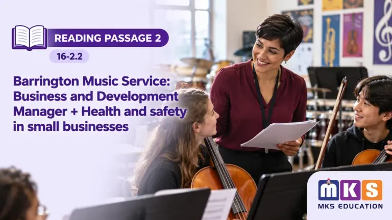 Reading 16-2.2 — Barrington Music Service: Business and Development Manager + Health and safety in small businesses — MKS Education cover