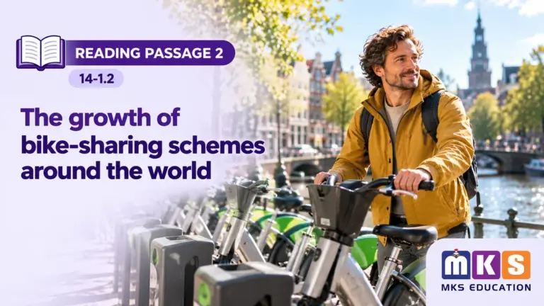 Reading 14-1.2 — The growth of bike-sharing schemes around the world — MKS Education cover