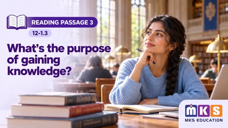 Reading 12-1.3 — What's the purpose of gaining knowledge? — MKS Education cover