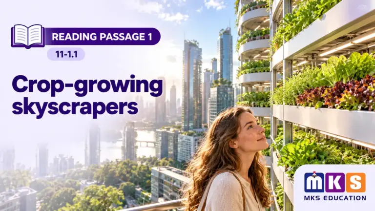 Reading 11-1.1 — Crop-growing skyscrapers — MKS Education cover