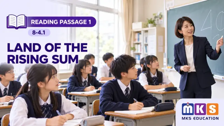 Reading 8-4.1 — LAND OF THE RISING SUM — MKS Education cover