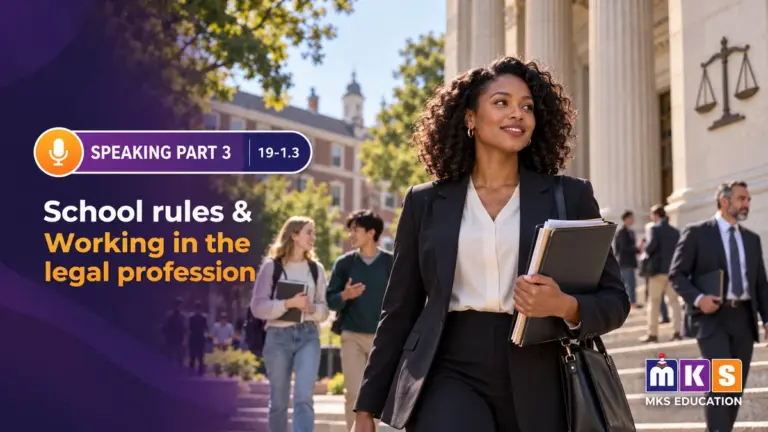 Speaking 19-1.3 — School rules & Working in the legal profession — MKS Education cover