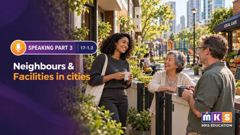 Speaking 17-1.3 — Neighbours & Facilities in cities — MKS Education cover
