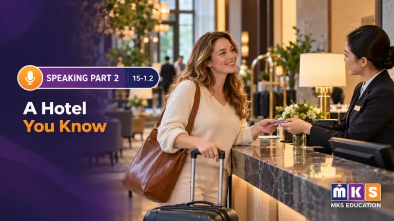 Speaking 15-1.2 — A Hotel You Know — MKS Education cover