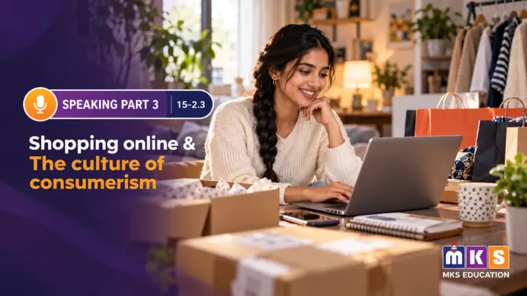 Speaking 15-2.3 — Shopping online & The culture of consumerism — MKS Education cover