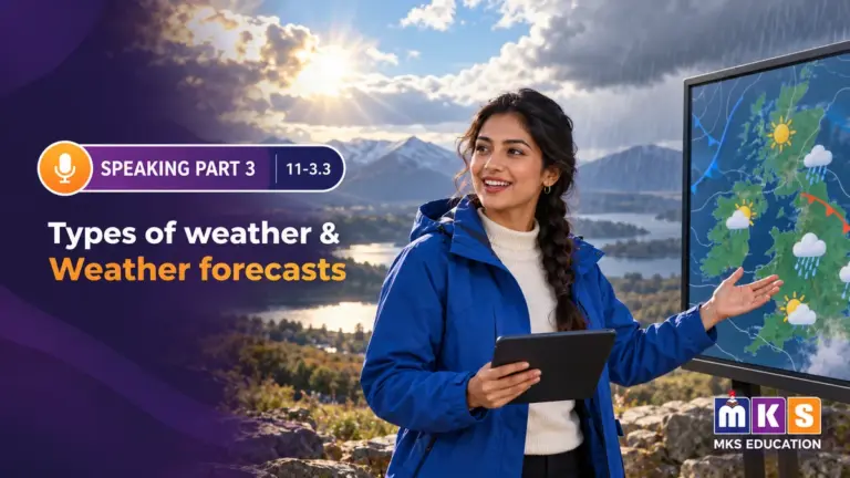 Speaking 11-3.3 — Types of weather & Weather forecasts — MKS Education cover
