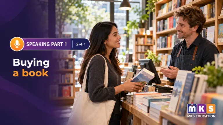 Speaking 2-4.1 — Buying a book — MKS Education cover