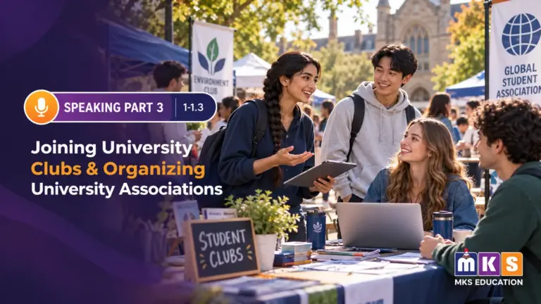 Speaking 1-1.3 — Joining University Clubs & Organizing University Associations — MKS Education cover