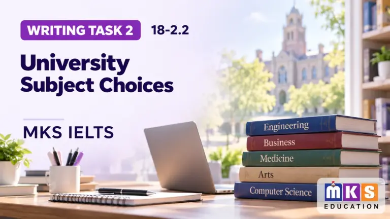 University Subject Choices — IELTS writing, test 18-2.2.