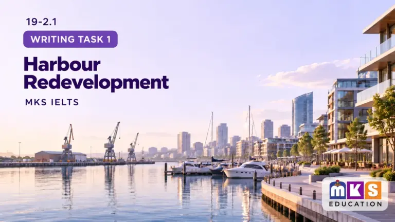 Harbour Redevelopment — IELTS writing, test 19-2.1.