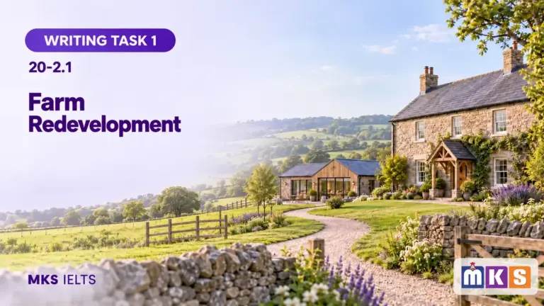 Farm Redevelopment — IELTS Writing Task 1, test 20-2.1.